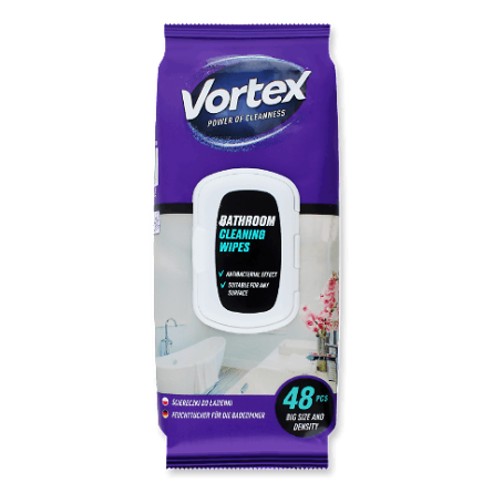 Серветки вологі Vortex антибактеріальні для ванни з клапаном