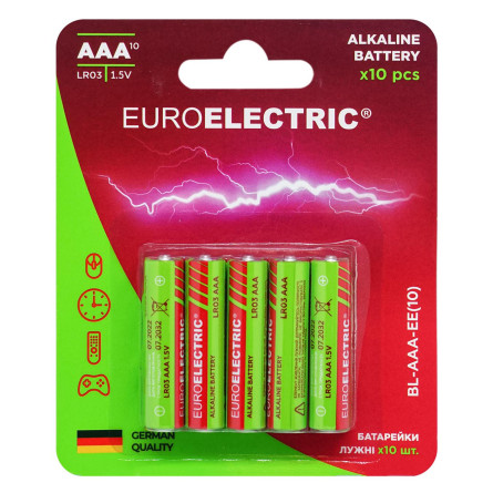 Батарейка лужна Euroe AAA LR03 1,5V Euroelectric економ пак10шт