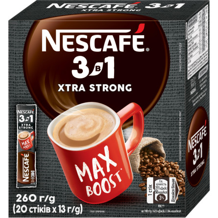 Напиток кофейный NESCAFE 3-в-1 Xtra Strong растворимый в стиках 20 шт х 13 г slide 1