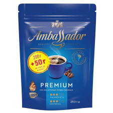 Кофе Ambassador Premium натуральный растворимый сублимированный 250г mini slide 1