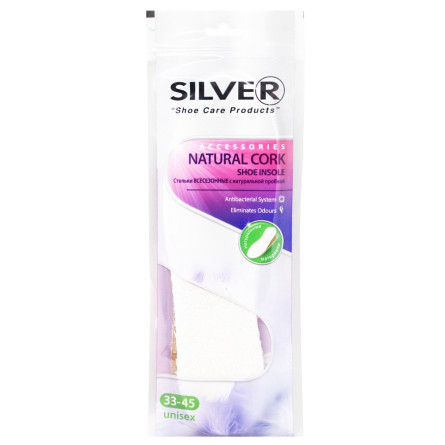 Стельки Silver для обуви натуральная пробка 33-45р slide 1