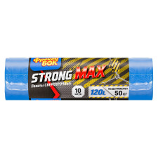Пакети для сміття Фрекен Бок Strong Max надміцні синьо-чорнi 120л 10шт 70х110см mini slide 2