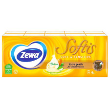 Платки Zewa Softis Soft&Sensitive бумажные 10х9шт mini slide 1