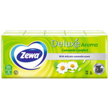 Платки носовые Zewa Deluxe с ароматом ромашки 3 слоя 10шт mini slide 1