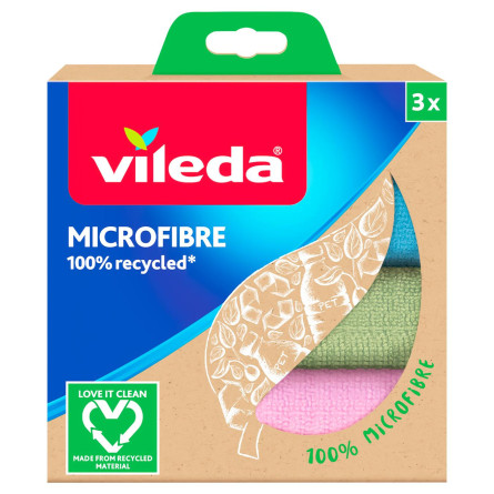 Салфетка Vileda 100% Recycling из микрофибры 3шт slide 2