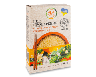 Рис Art Foods пропарений 4*100г