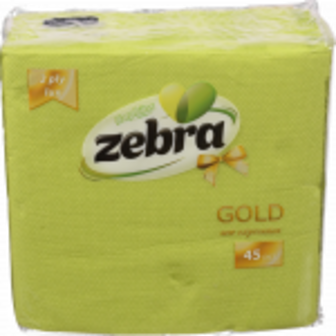 Серветки Zebra Gold двошарові 45/35 шт. зелені И298/774 (Болгарія)