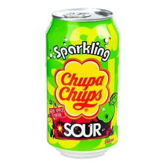 Напій Chupa Chups Sour Green Apple газований з/б, 0,345л