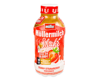 Напій молочний Mullermilch Шейк сонячна полуниця 3,5%, 400мл