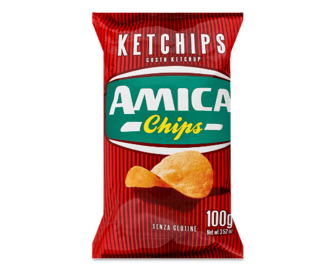 Чипси Amica картопляні зі смаком кетчупу, 100г