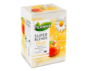 Чай фруктово-трав'яний Pickwick Super Blends ромашка-персик, 15*1,5г