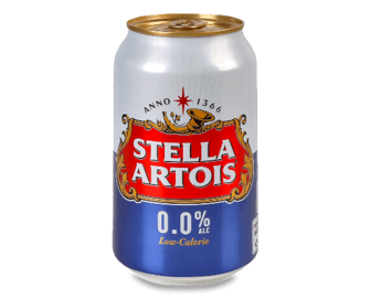 Пиво Stella Artois світле безалкогольне з/б, 0,33л