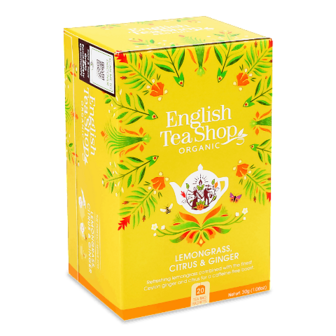 Чай трав'яний English Tea Shop лемонграс-імбир-цитрус органічний 20*1,5г/уп