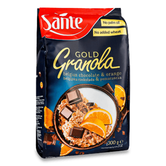 Гранола Sante Gold бельгійський шоколад-апельсин 300г