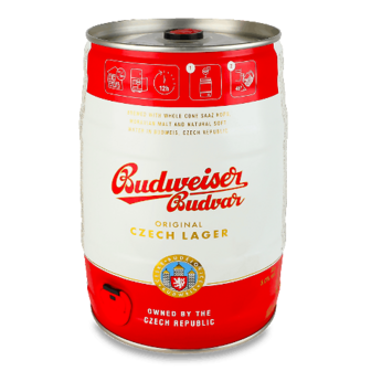 Пиво Budweiser Budvar світле з/б 5л