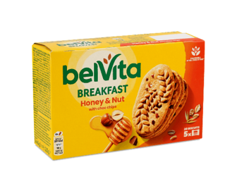 Печиво BelVita з медом і горіхами, 225г