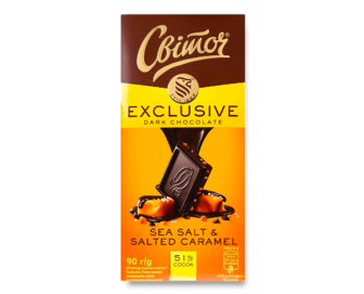 Шоколад чорний Світоч Exclusive Sea salt&Salt caramel, 90г
