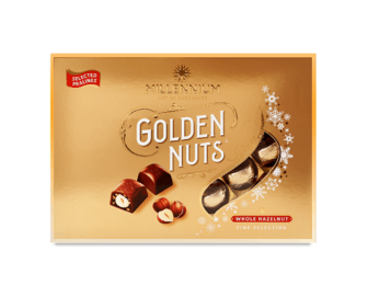 Цукерки  Millennium Golden Nuts з цілими лісовими горіхами, 130г