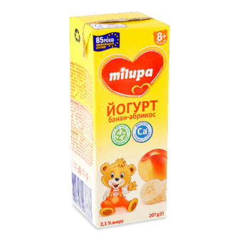 Йогурт Milupa банан-абрикос з біфідобактеріями 2,1% т/п 207г