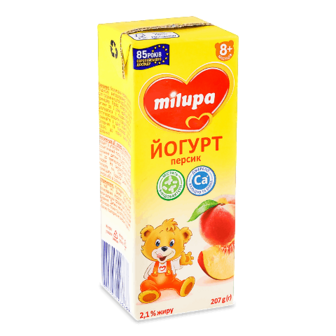 Йогурт Milupa Персик з біфідобактеріями 2,1% т/п 207г
