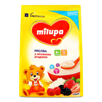 Каша рисова молочна Milupa з лісовими ягодами для дітей від 6 міс. 210г