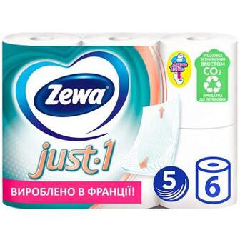 Туалетний папір Zewa Just 1 білий 5-шаровий 6шт