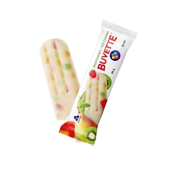 Морозиво 55 г Рудь "BUVETTE" ескімо фруктовий білий лід зі шматочками конфітюру п/ет 