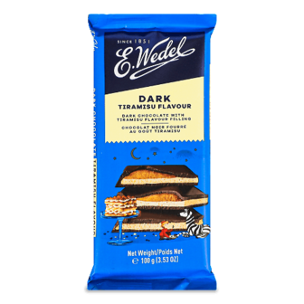 Шоколад чорний E.Wedel зі смаком тірамісу 100г