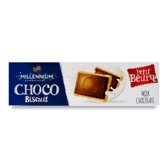Шоколад молочний Millennium Choco Biscuit з печивом 132г