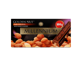 Шоколад чорний Millennium Golden Nut з мигдалем, 100г