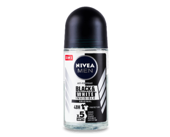 Дезодорант кульковий Nivea Men «Невидимий захист для чорного і білого», 50мл