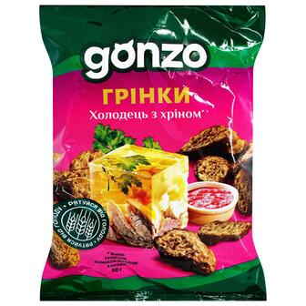 Грінки Gonzo житні смак холодець з хріном 90г
