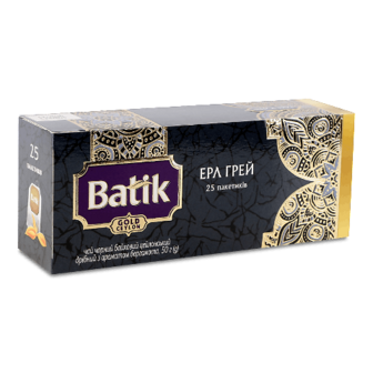 Чай чорний Batik Gold Ерл Грей з аромат бергамота 25*2г