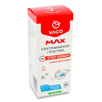 Набір від комарів Vaco Max фумігатор + 10 пластин шт