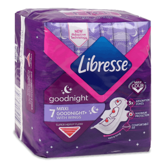 Прокладки Libresse Goodnight Maxi 7шт