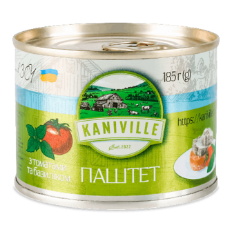 Паштет Kaniville м'ясний з томатами та базиліком 185г