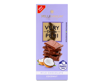 Шоколад молочний Millennium Very Peri з кокосовою стружкою, 85г