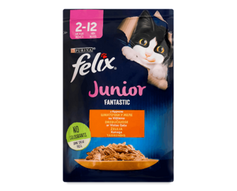Корм для котів Felix Fantastic Junior з куркою в желе, 85г