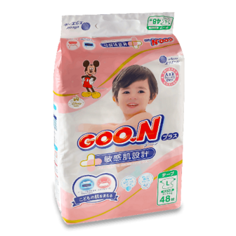 Підгузки Goo.N для чутливої шкіри L (9-14 кг) 48шт