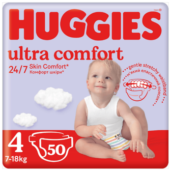 Підгузки Huggies Ultra Comfort 4 (7-18 кг) 50шт