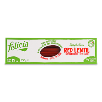 Вироби макаронні Felicia Спагетті з червоної сочевиці органічні 250г