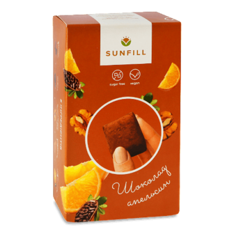 Цукерки SunFill з апельсином шоколадні 150г