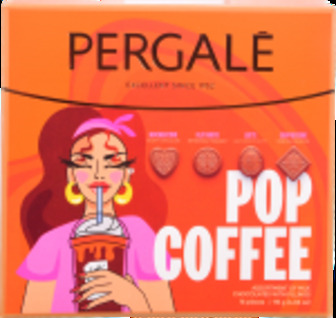 Цукерки PERGALE 115 г Асорті "POP COFFEE" в молочному шок. (Литва) И507
