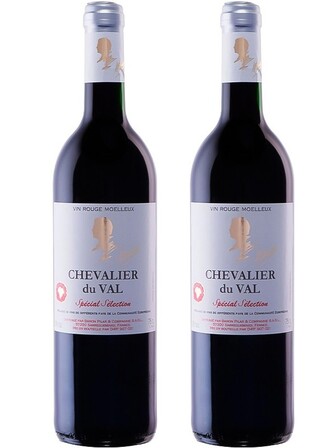 Набір вина Шевальє дю Вал, Вин Руж Муаллем / Chevalier du Val, Vin Rouge Moelleux, Peter Mertes, червоне напівсолодке 2*0.75л