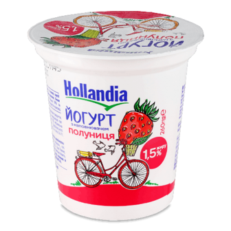 Йогурт Hollandia з наповнювачем полуниця 1.5% 260г