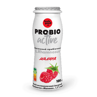 Напій йогуртовий Feels good Probio Active малина 1,5% 100г