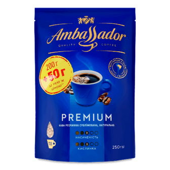 Кава розчинна Ambassador Premium натуральна сублімована 250г