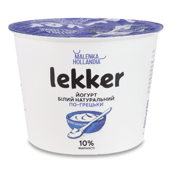 Йогурт Lekker По-грецьки білий 10% стакан 230г
