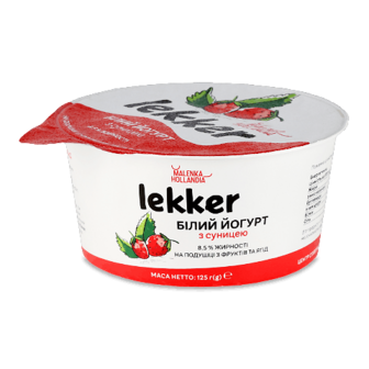 Йогурт Lekker з суницею 8,5% 125г