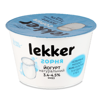 Йогурт Lekker натуральний 3,4-4,5% 180г